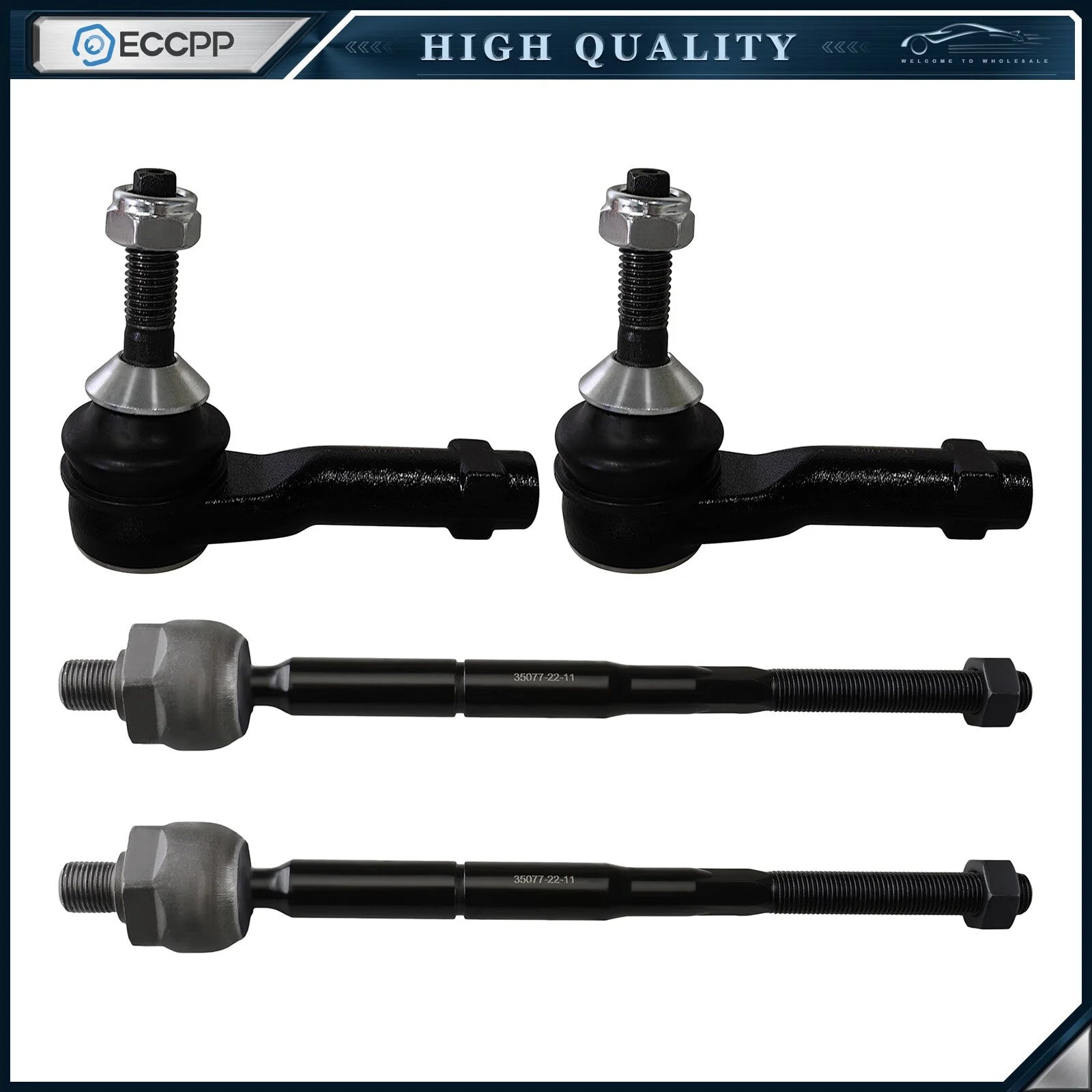 4x Front Tie Rod Ends For 2011-2017 Ford Explorer Police Interceptor Lincoln MKT KOEEP [1]