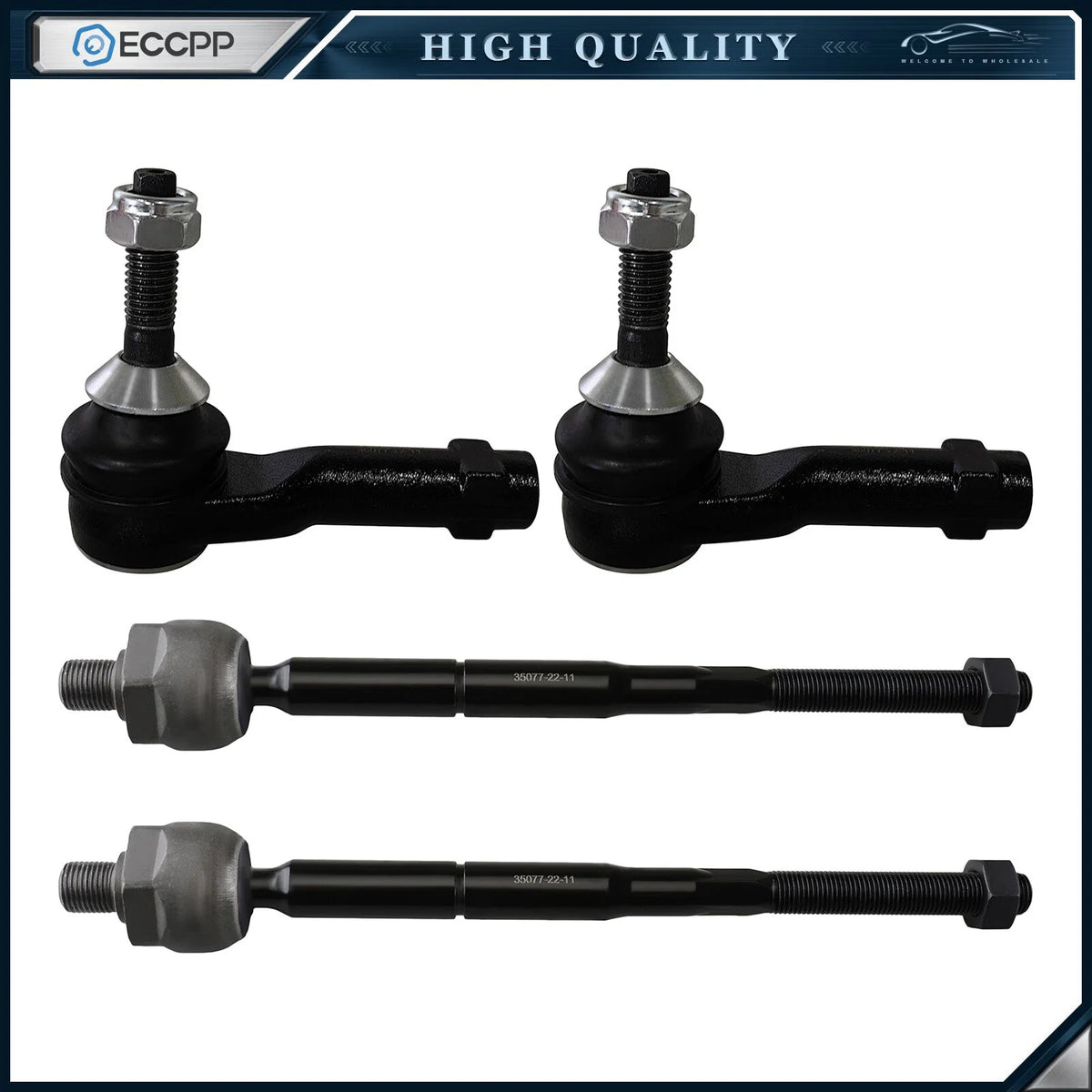 4x Front Tie Rod Ends For 2011-2017 Ford Explorer Police Interceptor Lincoln MKT KOEEP [1]