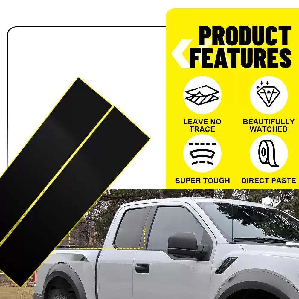 4x Gloss Black Car Door Trim B Pillar Posts Covers For Ford F150 F-150 2015-2021 6B93BC-57 [8]