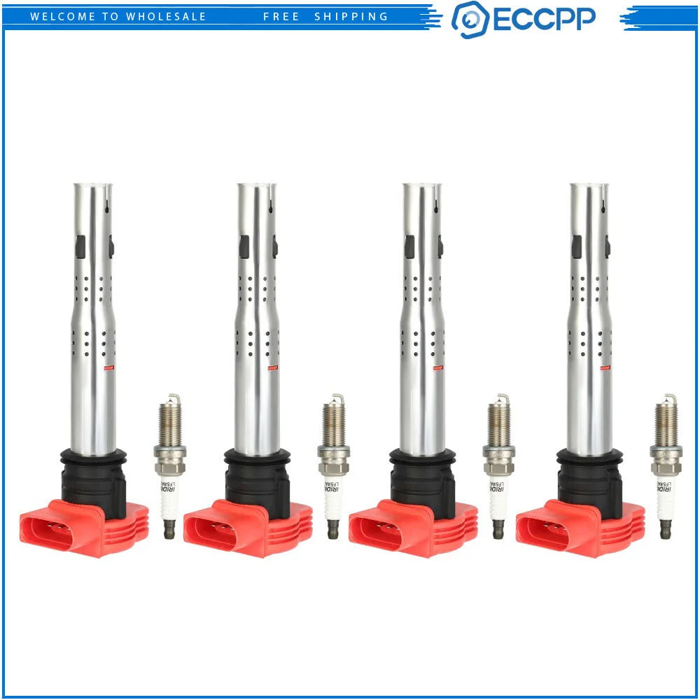 4x Ignition Coils & Spark Plugs for Audi A4 A6 A7 A8 Quattro Q5 Q6 Q7 V8 4.2L 6B93BC-57 [1]