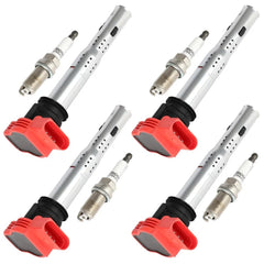4x Ignition Coils & Spark Plugs for Audi A4 A6 A7 A8 Quattro Q5 Q6 Q7 V8 4.2L 6B93BC-57 [2]