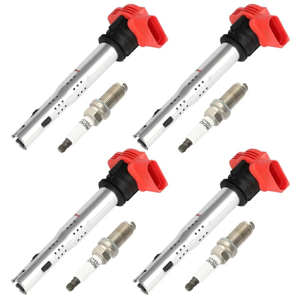 4x Ignition Coils & Spark Plugs for Audi A4 A6 A7 A8 Quattro Q5 Q6 Q7 V8 4.2L 6B93BC-57 [3]