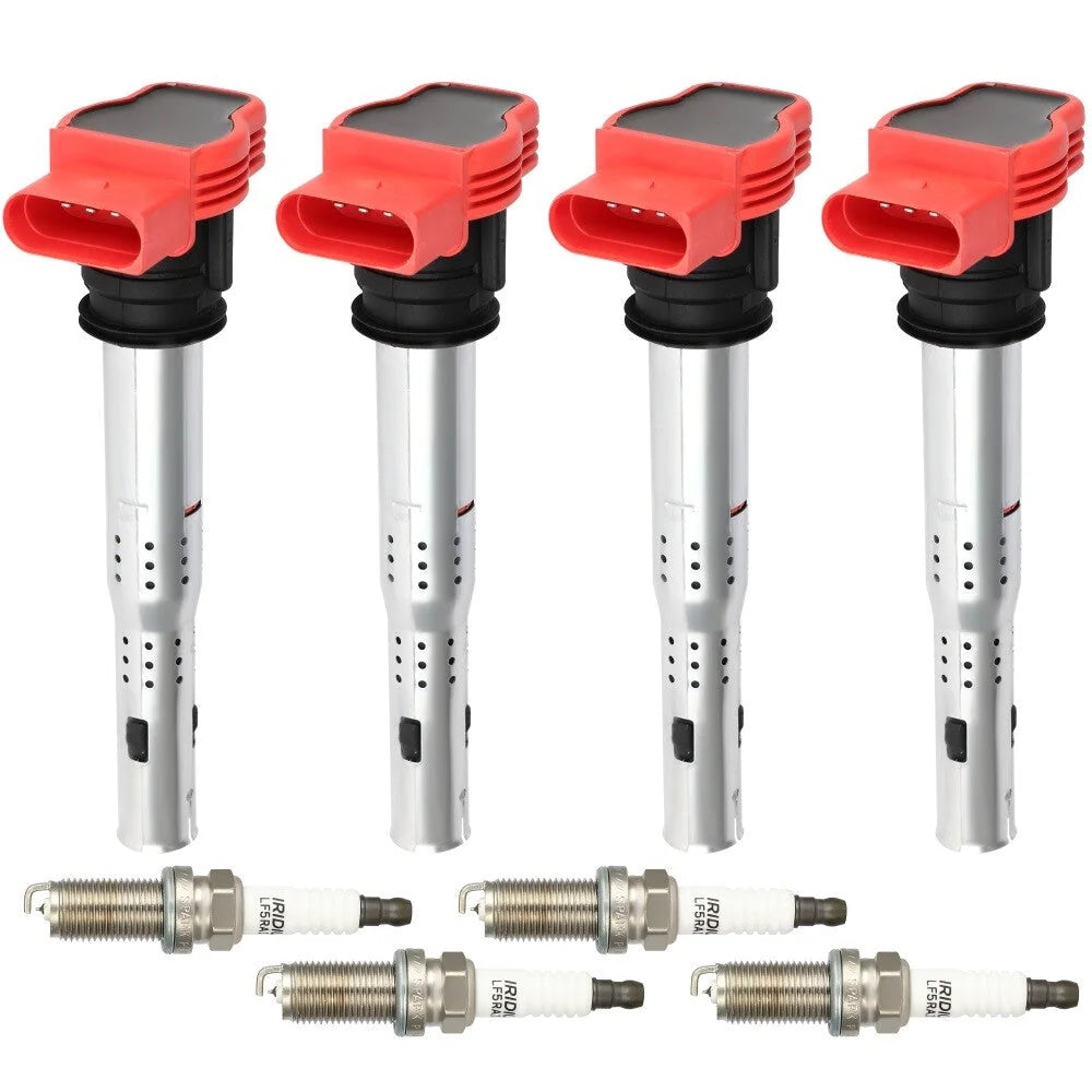 4x Ignition Coils & Spark Plugs for Audi A4 A6 A7 A8 Quattro Q5 Q6 Q7 V8 4.2L 6B93BC-57 [4]