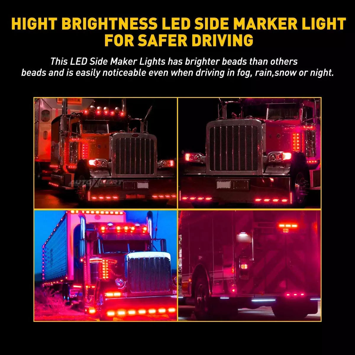 4x Red LED Side Marker Lights RV Truck Trailer Clearance Light Lamp Waterproof A 6B93BC-57 [10]