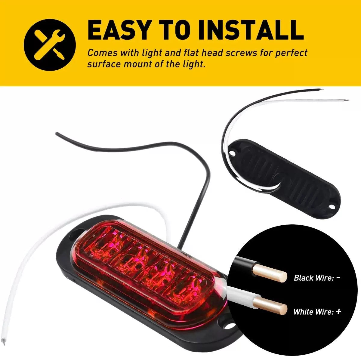 4x Red LED Side Marker Lights RV Truck Trailer Clearance Light Lamp Waterproof A 6B93BC-57 [7]