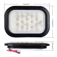 4x White Submersible 6" Rectangle Stop Turn Tail Light Flush Mount&4xSide Marker KOEEP [2]