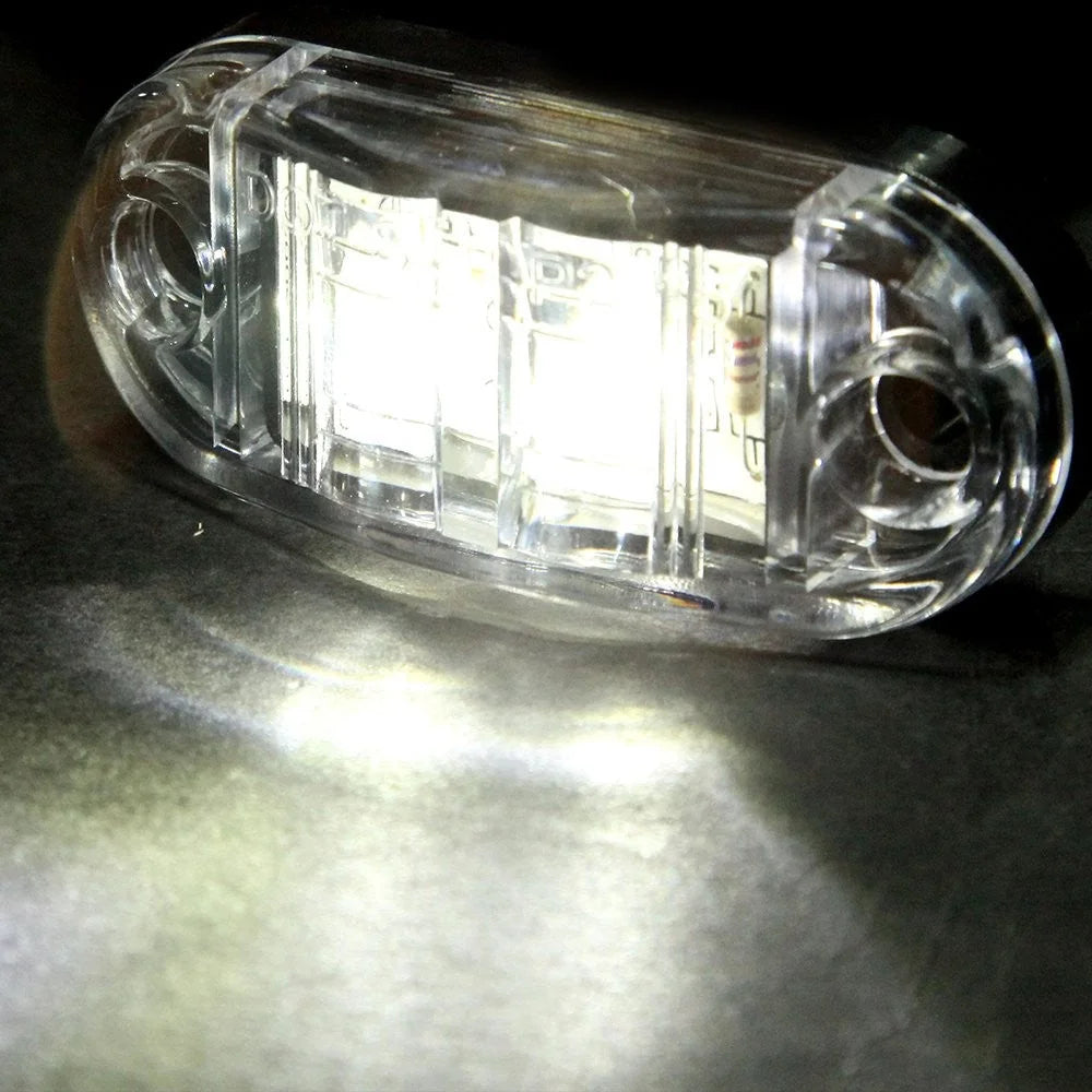 4x White Submersible 6" Rectangle Stop Turn Tail Light Flush Mount&4xSide Marker KOEEP [5]