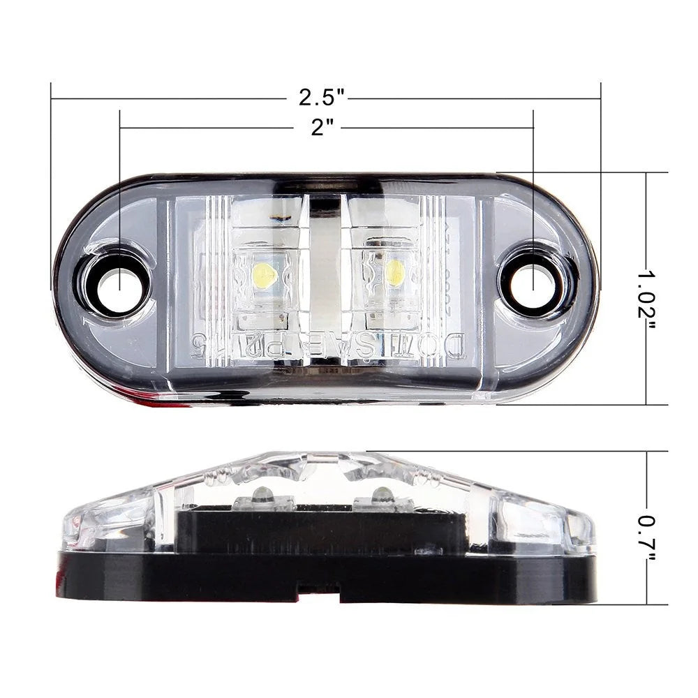 4x White Submersible 6" Rectangle Stop Turn Tail Light Flush Mount&4xSide Marker KOEEP [6]