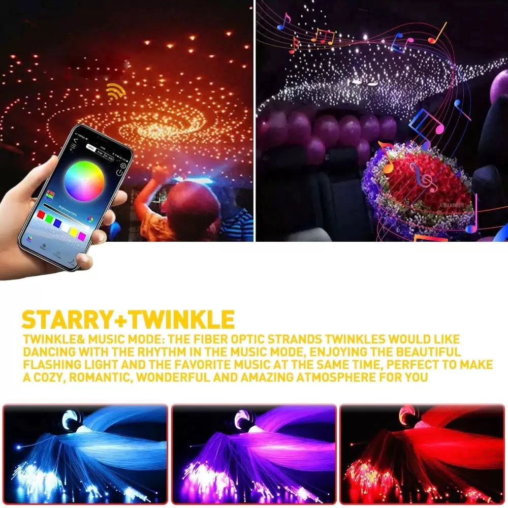 500PCS FIBER OPTIC LIGHTS KIT FOR STAR CEILING SKY RGBW LIGHT ENGINE CAR HOME EA 6B93BC-57 [2]