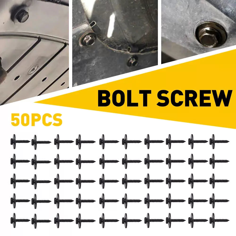 50pcs Metal Black Car Fender Liner Body Bumper Cover Splash Shield Bolt Screw EA 6B93BC-57 [1]