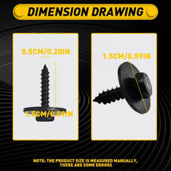 50pcs Metal Black Car Fender Liner Body Bumper Cover Splash Shield Bolt Screw EA 6B93BC-57 [3]