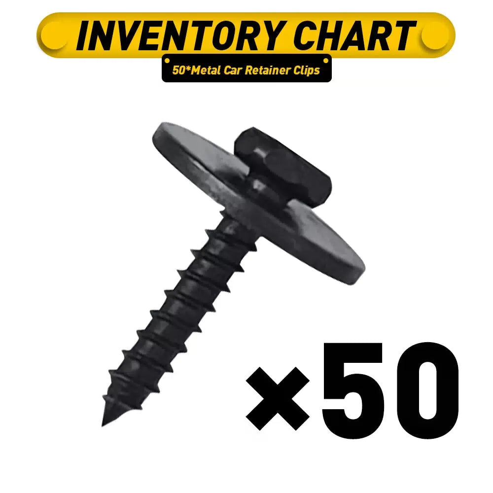 50pcs Metal Black Car Fender Liner Body Bumper Cover Splash Shield Bolt Screw EA 6B93BC-57 [5]