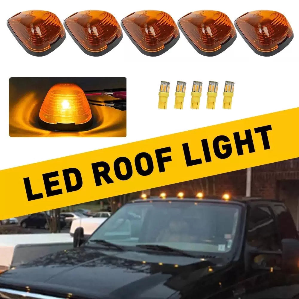 5X Amber LED Cab Marker Rooftop Light Kit For Ford 1999-16 F250 F350 F450 F550 6B93BC-57 [1]