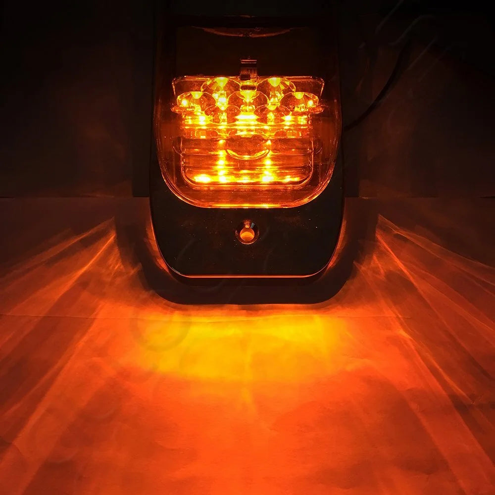 5X Chrome Amber LED Cab Marker Light +8x Red/Amber Side Marker For Truck Trailer KOEEP [2]