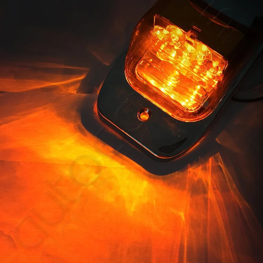5X Chrome Amber LED Cab Marker Light +8x Red/Amber Side Marker For Truck Trailer KOEEP [3]