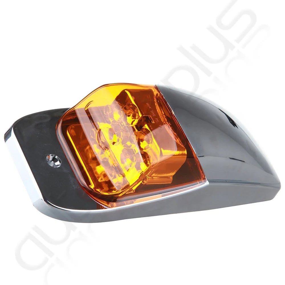 5X Chrome Amber LED Cab Marker Light +8x Red/Amber Side Marker For Truck Trailer KOEEP [5]