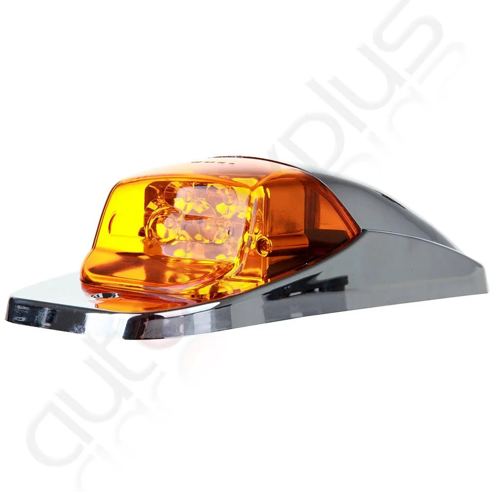 5X Chrome Amber LED Cab Marker Light +8x Red/Amber Side Marker For Truck Trailer KOEEP [6]