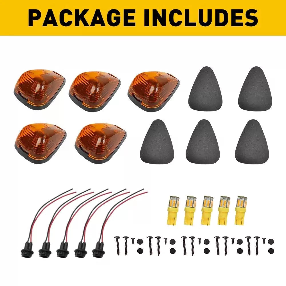 5X LED Amber Marker Roof Cab Lights For 99-16 Ford F250 F350 F450 Super Duty EOA 6B93BC-57 [11]