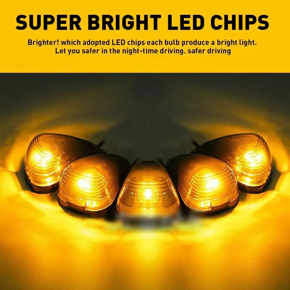 5X LED Amber Marker Roof Cab Lights For 99-16 Ford F250 F350 F450 Super Duty EOA 6B93BC-57 [3]