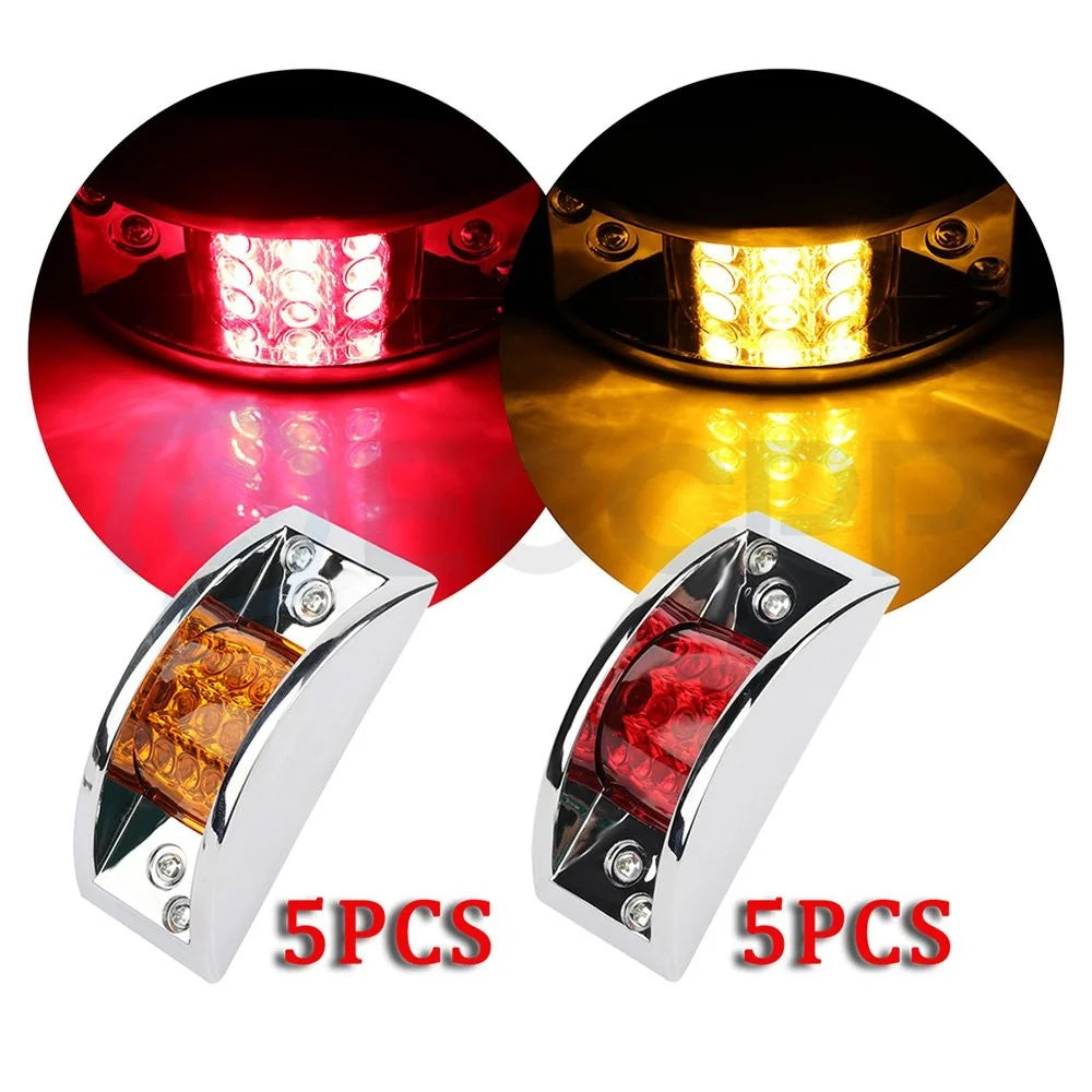 5X amber indicator trail light For Pickup Truck Lorry Peterbilt +5X red KOEEP [1]