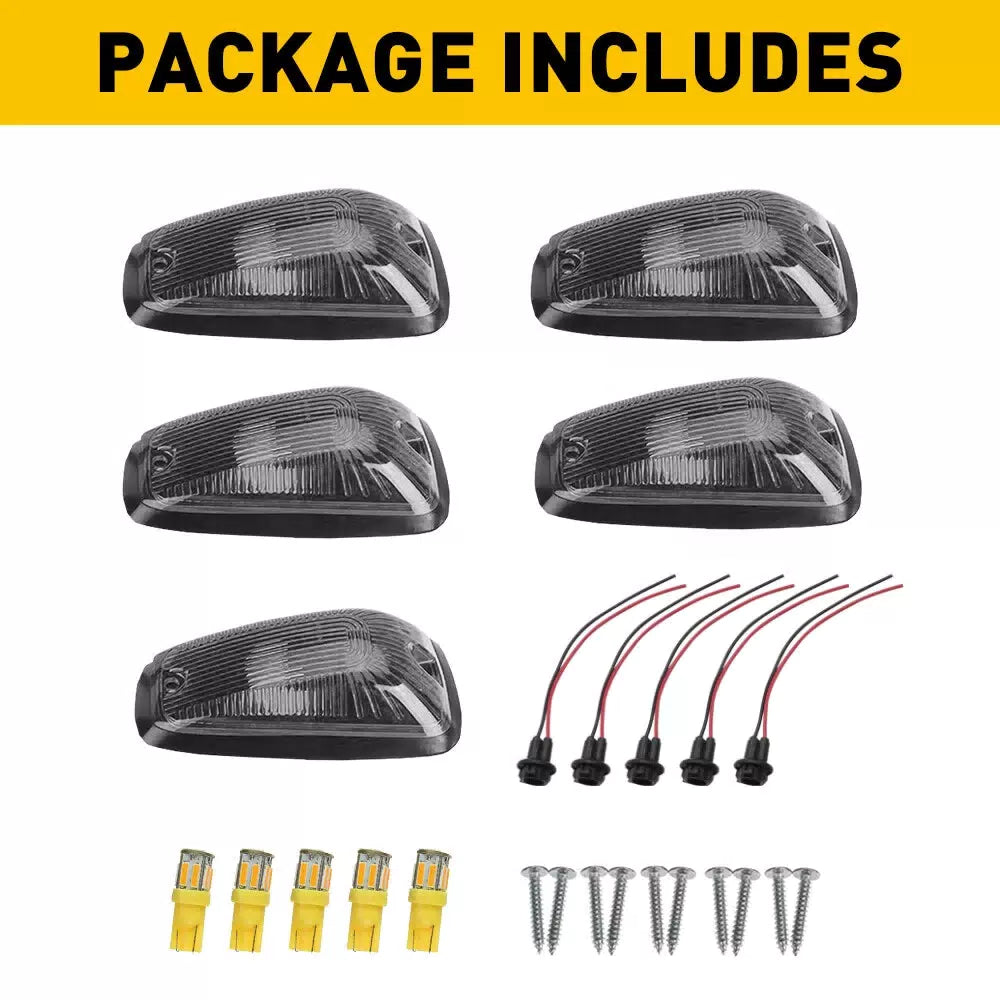 5x For 1988-2002 Chevy/GMC Pickup Trucks Roof Top Cab Lights Amber Marker Lights 6B93BC-57 [9]