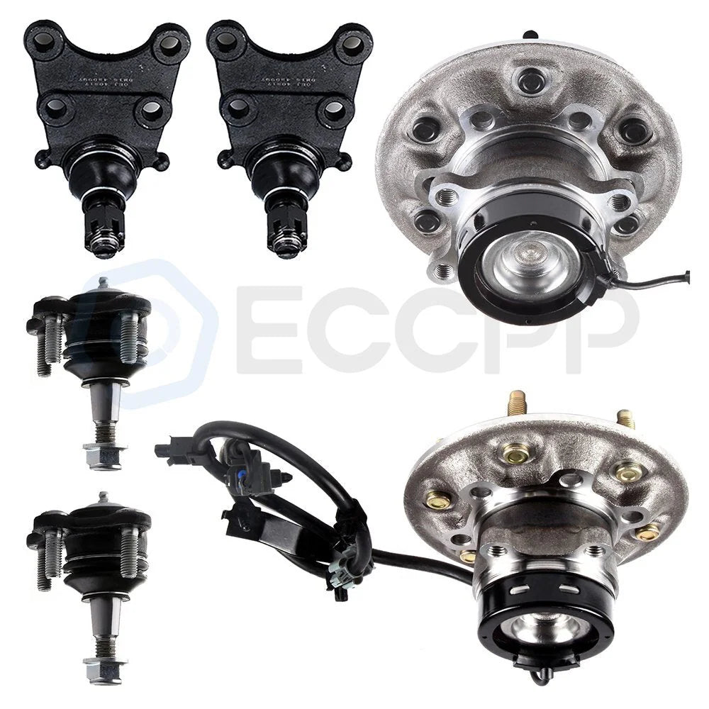 6PCS Fits 2004-08 Chevy GMC Front Wheel Bearing Upper Lower Ball Joint Kit w/ABS KOEEP [3]