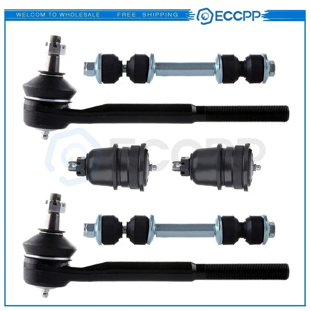 6PCS Front Outer Tie Rod Sway Bar Links Lower Ball Joints Fits Chevrolet Pontiac KOEEP [1]