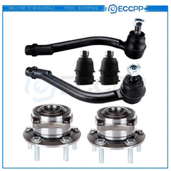 6PCS Front Wheel Hub & Bearing Assembly Tie Rods Ball Joint Set Fits Kia Hyundai KOEEP [1]