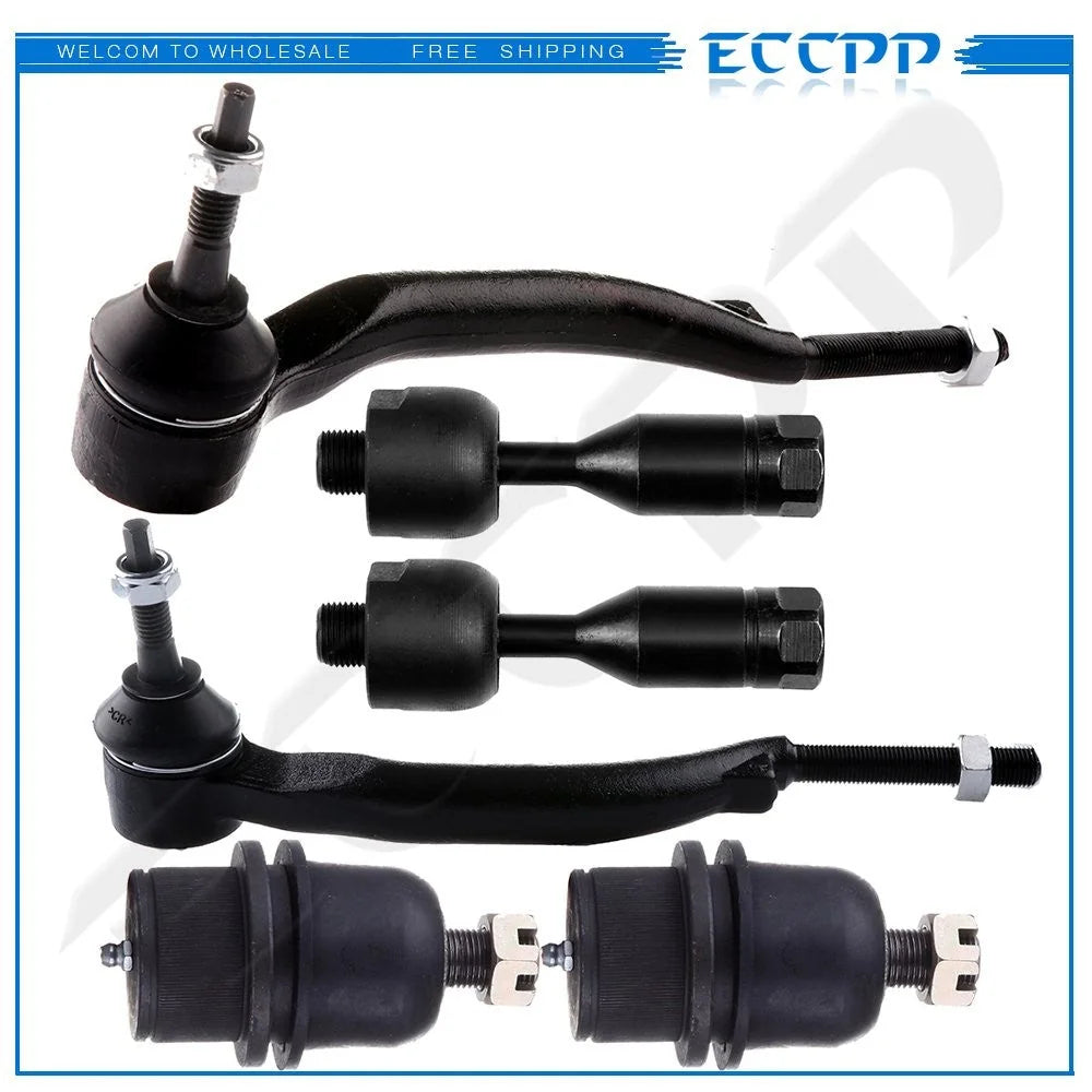 6PCS Inner Outer Tie Rod Ends Ball Joints Kit Fits 2002 GMC Envoy Chevrolet KOEEP [1]