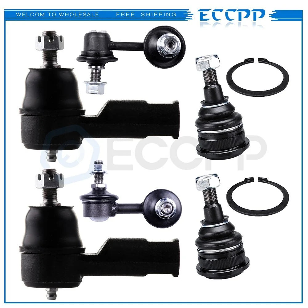 6PC Outer Tie Rod Sway Bar Lower Ball Joint Kit For 2000-2005 Hyundai Accent KOEEP [1]
