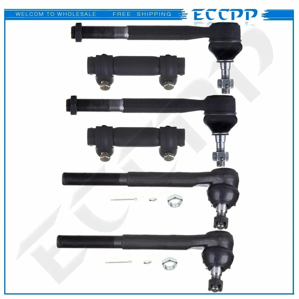 6Pieces Front Tie Rod End Adjusting Sleeves Kit For GMC Savana 1500 2500 3500 KOEEP [1]