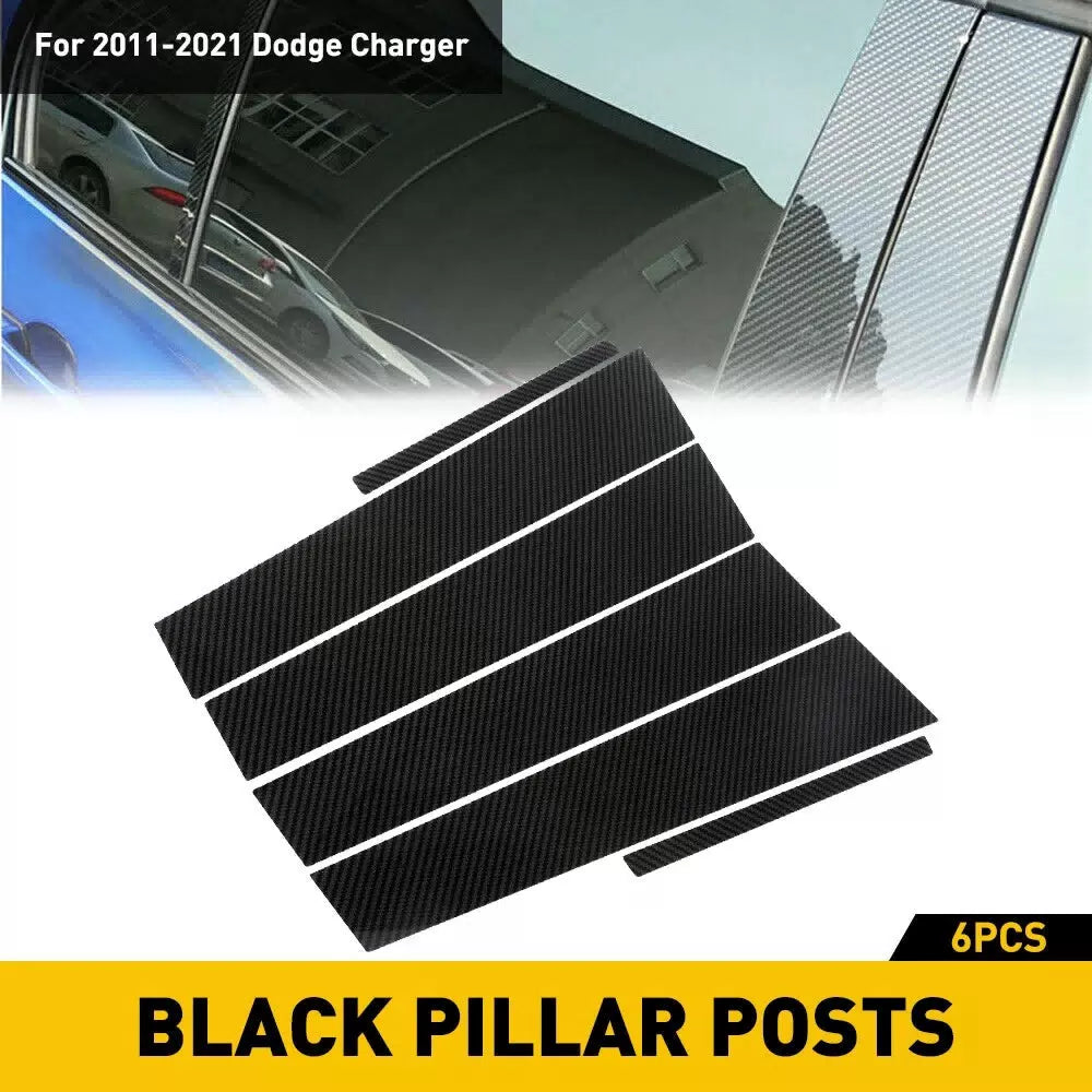 6X Black Pillar Post For 2011-2021 Dodge Charger Trim Door Cover Car Accessories 6B93BC-57 [8]