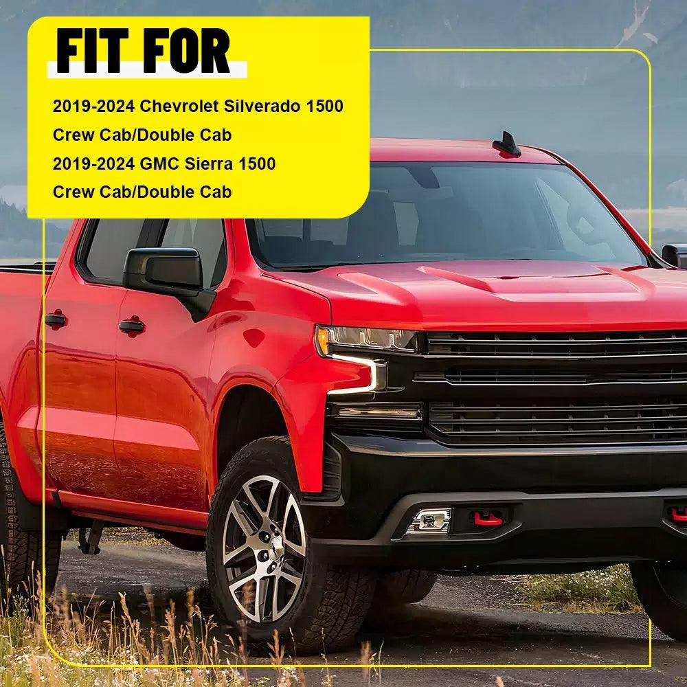 6X Black Pillar Posts Window Trim FOR CHEVY SILVERADO GMC SIERRA 1500 2019-2024 6B93BC-57 [7]