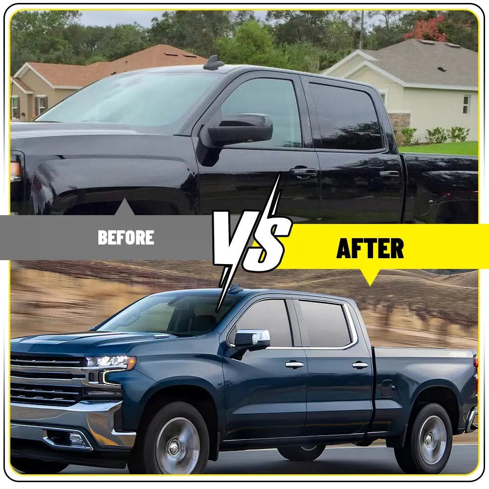 6X Black Pillar Posts Window Trim FOR CHEVY SILVERADO GMC SIERRA 1500 2019-2024 6B93BC-57 [8]