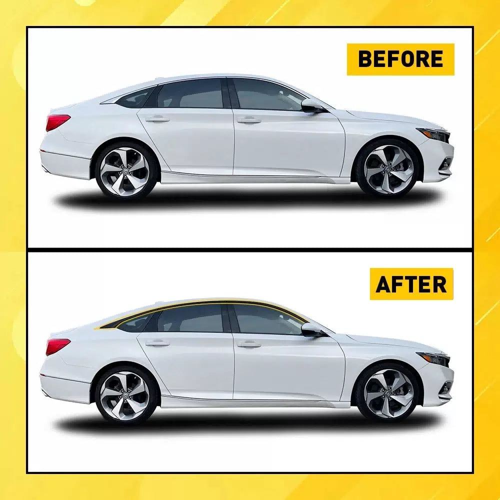 6X Chrome Delete Gloss Black Vinyl Window Trims For Honda Accord 2018-2022 USA A 6B93BC-57 [4]