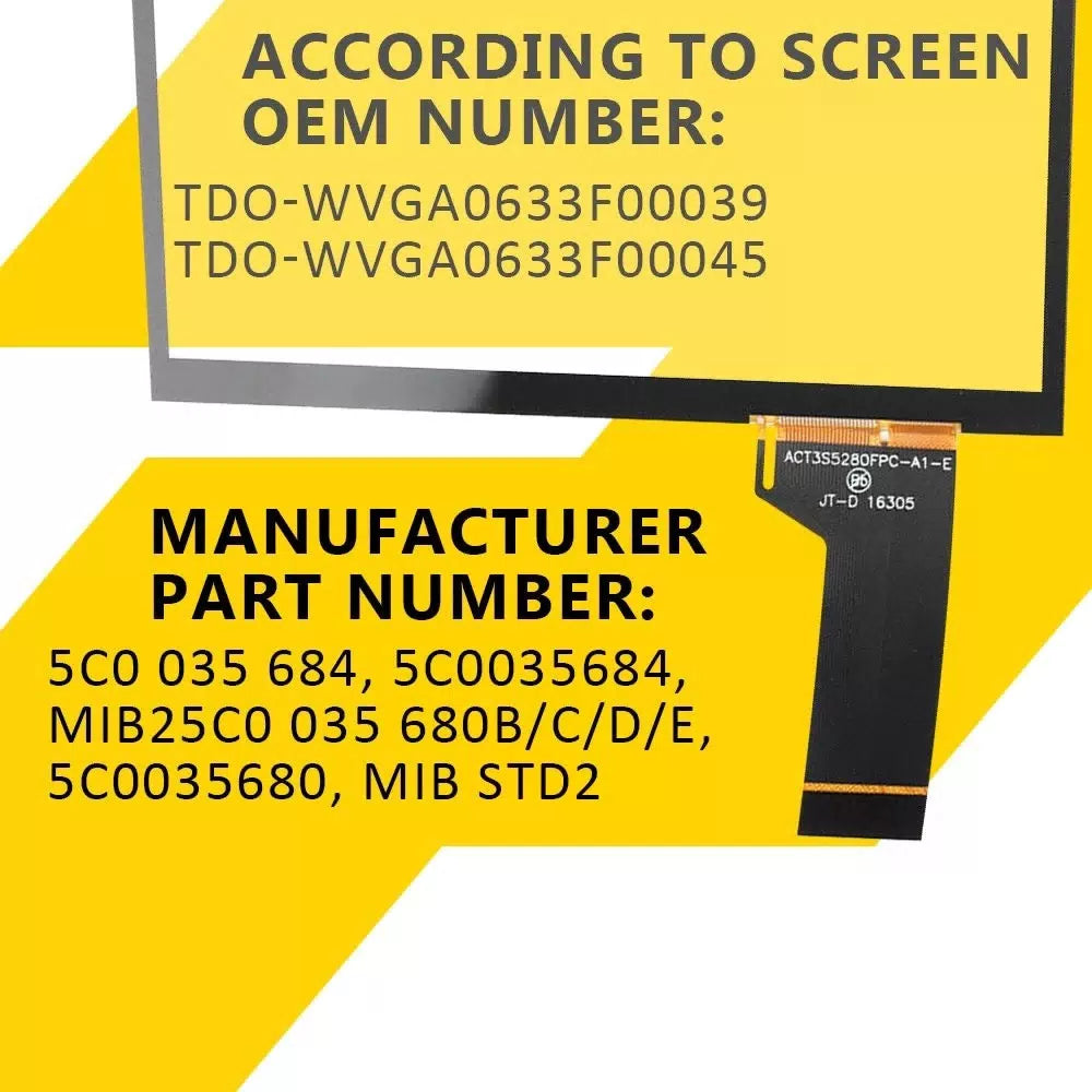 6.5" Touch Screen Digitizer 40 Glass Pin Fits For 2012-2018 Volkswagen Golf R US 6B93BC-57 [3]