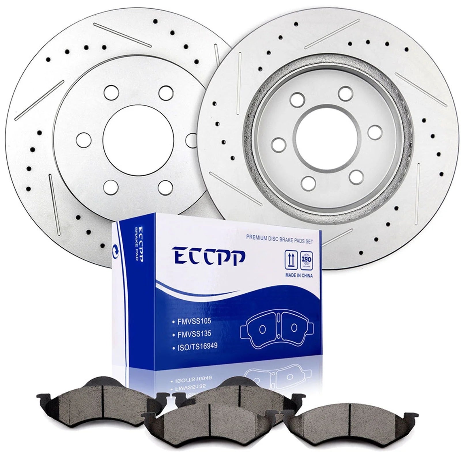 6 Lugs Front Disc Brake Rotors + Brake Pads for 2000-2002 Dodge Dakota Durango 6B93BC-57 [1]