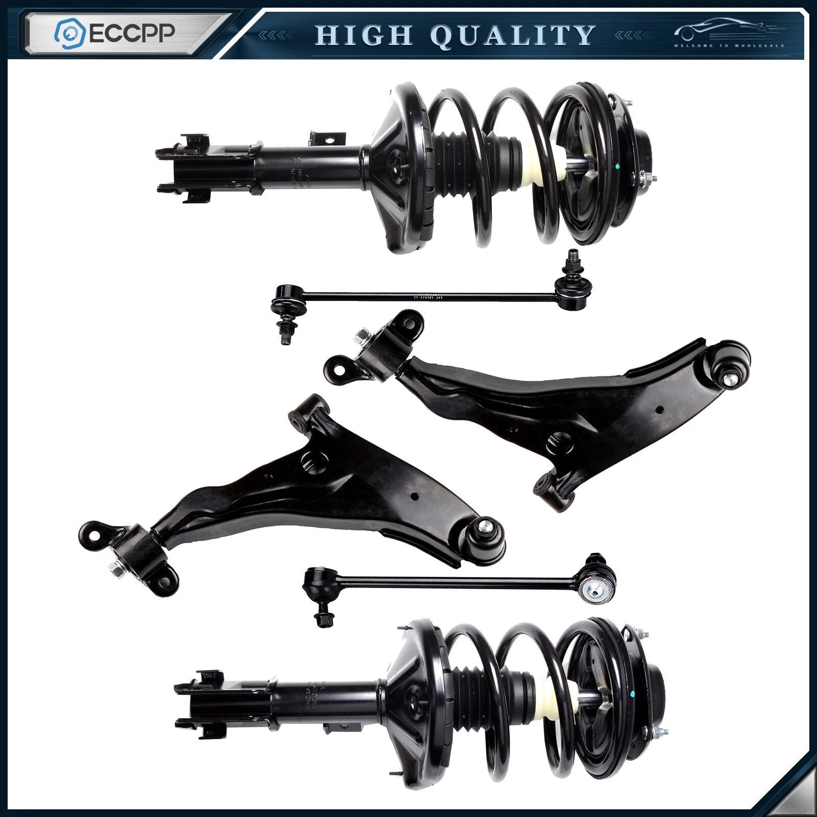 6pc Front Complete Struts Lower Control Arm Kit for Sebring Stratus Eclipse 6B93BC-57 [1]