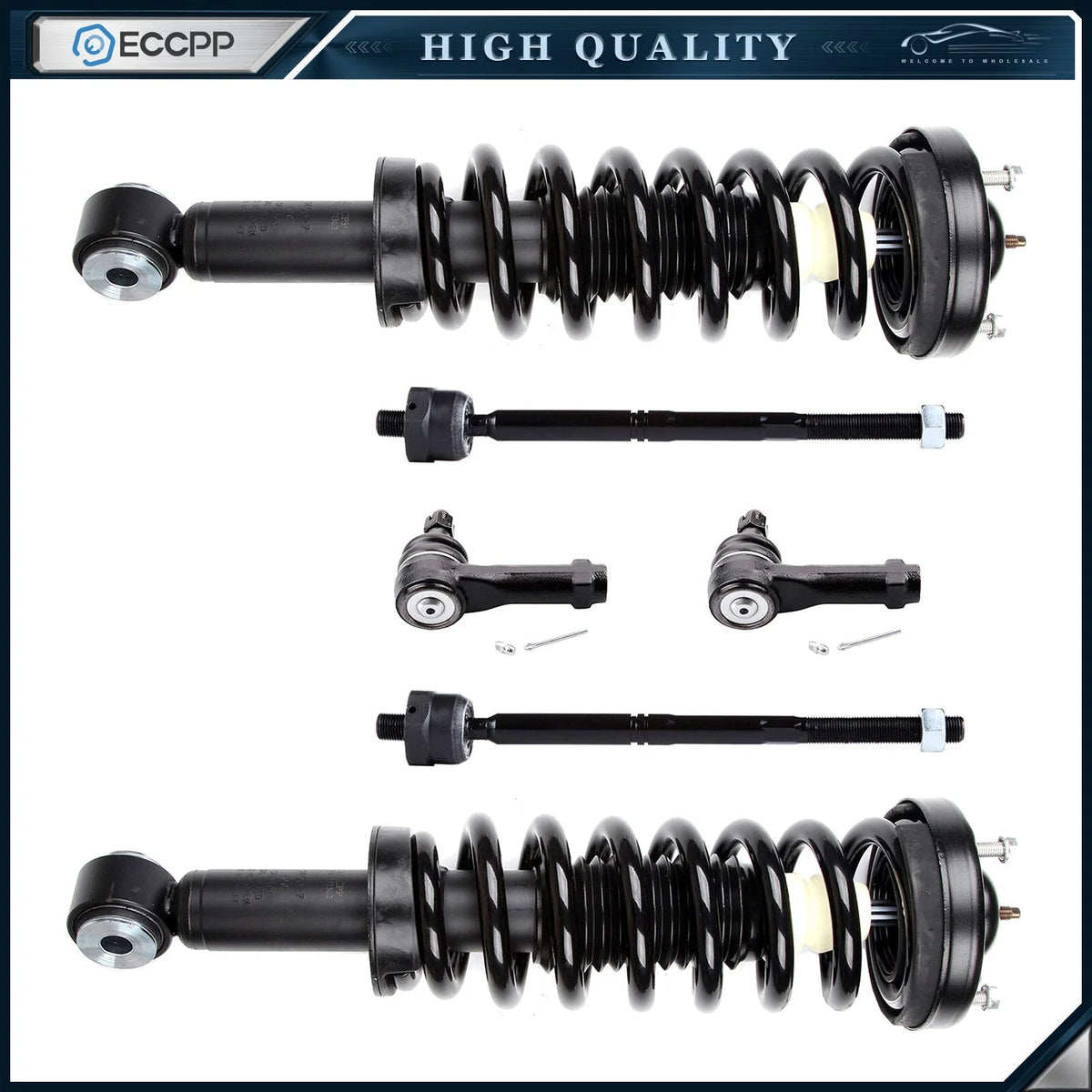 6pc Front Complete Struts + Tie Rod End Kit for 2004 2005 Ford F-150 -2WD KOEEP [1]