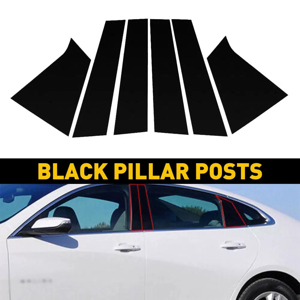 6pc Glossy Pillar Posts Door Trim For Chevrolet Malibu 2016-2021 US Stock EOA 6B93BC-57 [1]