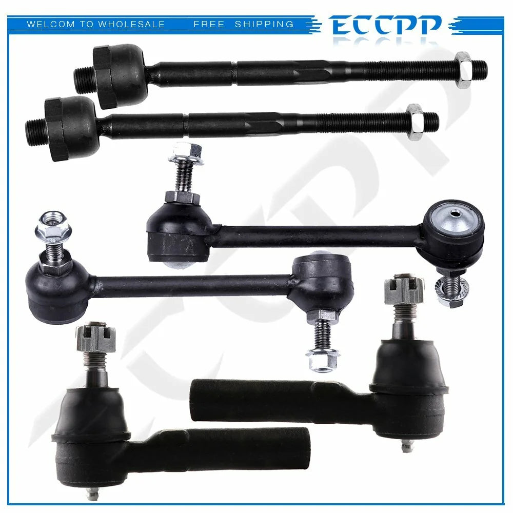 6pcs For 2004 2005 GMC Chevrolet Front Tie Rod Ends Sway Bar End Link Suspension KOEEP [1]