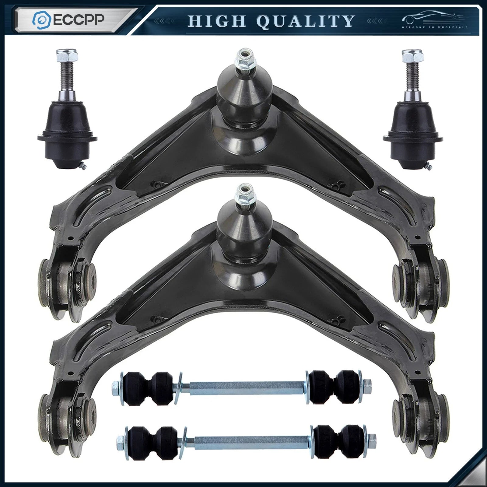 6pcs Front Control Arms Ball Joints For Sierra Silverado 1500 2500 3500 Yukon KOEEP [1]