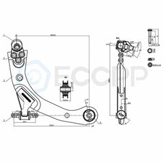 6pcs Front Control Arms Sway Bars Tie Rods For 2005-2010 2011 Chevy HHR Cobalt KOEEP [2]