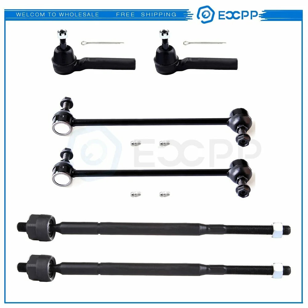 6pcs Front Inner Outer Tie Rods Sway Bars Kit For 2008-2010 Dodge Grand Caravan 6B93BC-57 [1]