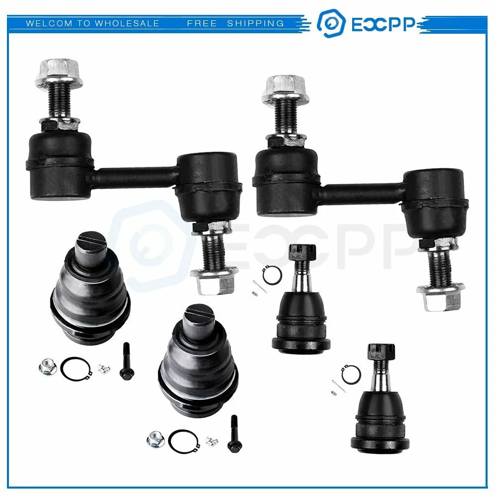 6pcs Front Sway Bar Links Upper Lower Ball Joints For 04-15 Nissan Titan Armada KOEEP [1]