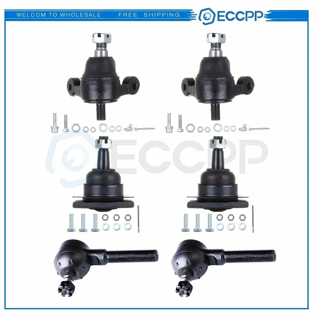 6pcs Front Tie Rod Ends Ball Joints For Chevy Corvette Impala Bel Air 1963-1982 6B93BC-57 [1]