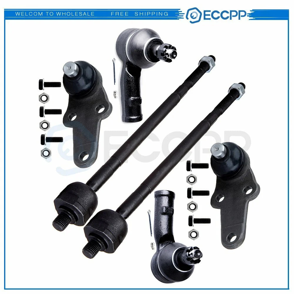 6set Fits 2000-2003 2004 Ford Focus Front Lower Ball Joints Inner Outer Tie Rods KOEEP [1]