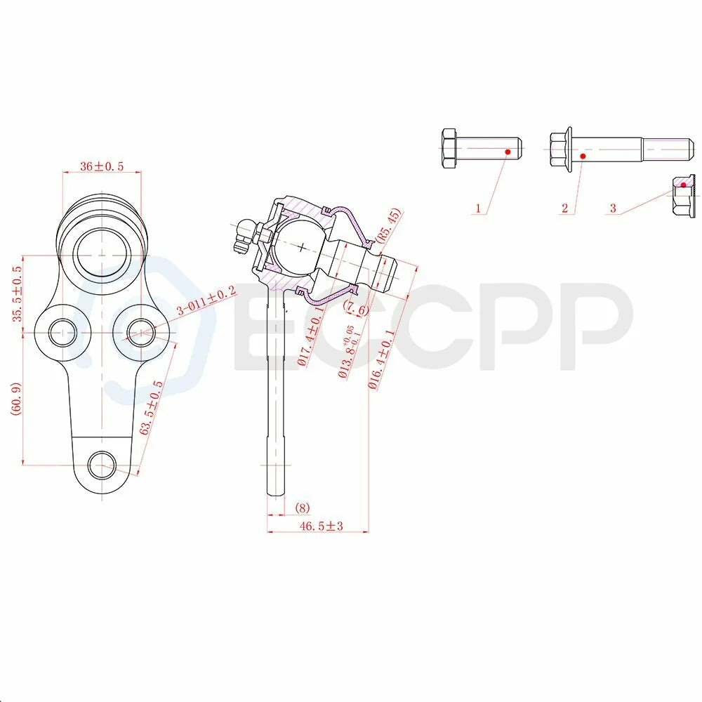 6set Fits 2000-2003 2004 Ford Focus Front Lower Ball Joints Inner Outer Tie Rods KOEEP [4]