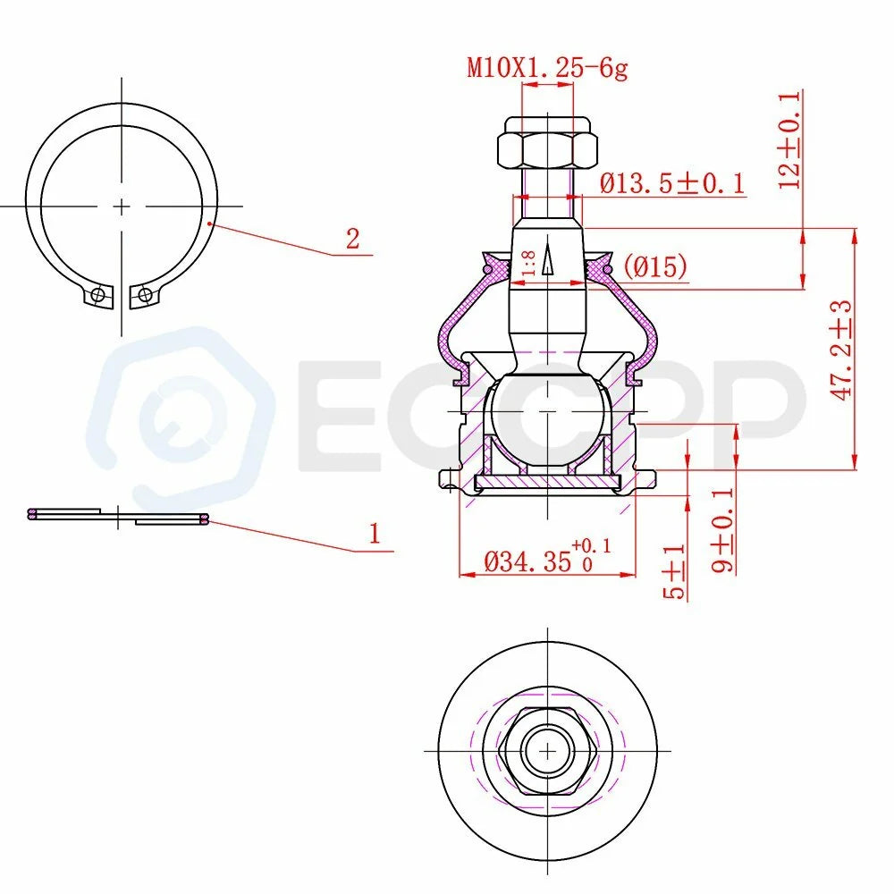 6set Fits 95-99 Mitsubishi Eclipse Front Inner Outer Tie Rods Upper Ball Joints 6B93BC-57 [3]