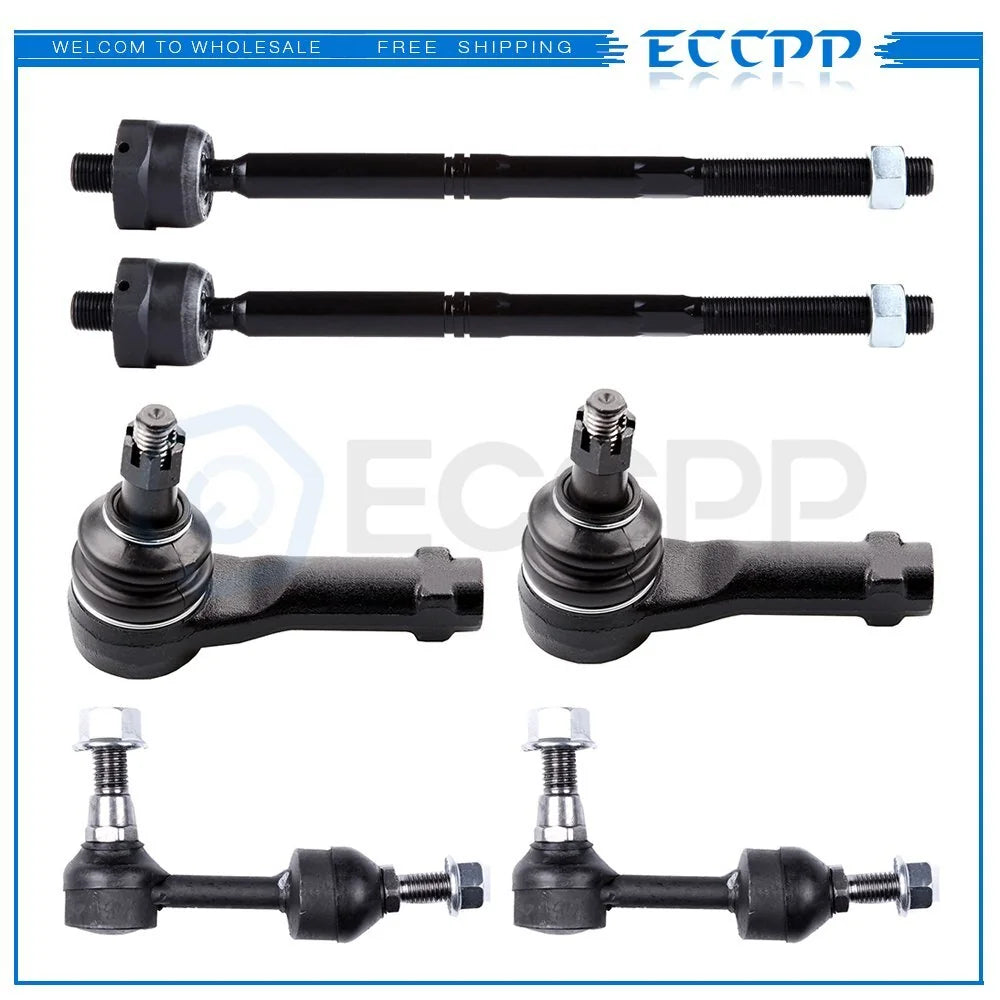6set Suspension Front Sway Bar Inner + Outer Tie Rod Fits 2004-2005 Ford F-150 KOEEP [1]